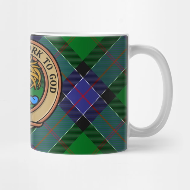 Clan Sinclair Crest over Hunting Tartan by sifis